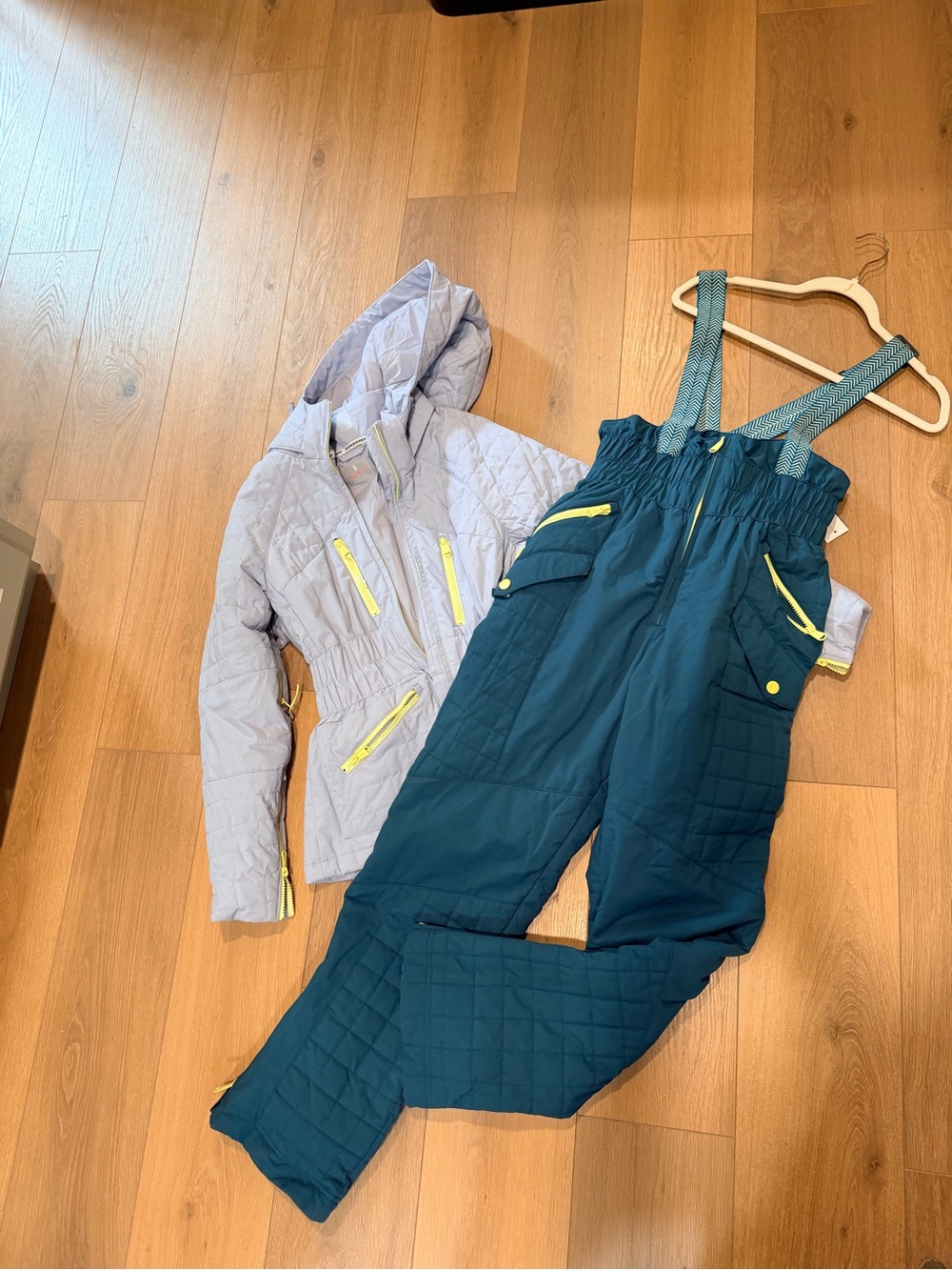 FP Movement all prepped quilted Bibs and Jacket